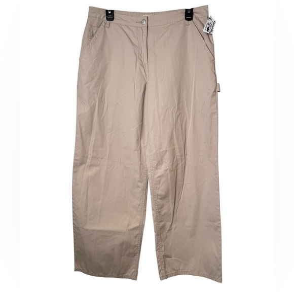 Glassons 30” Inseam size 12 Cargo Wide Leg Beige Khaki Pants - Picture 1 of 5